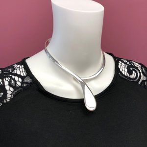 Solid Sterling Silver Collar Necklace
